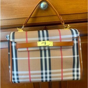 Plaid handbag with designer inspired color pallet